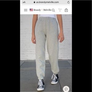 Brandy Melville Light Grey Rosa Sweatpants